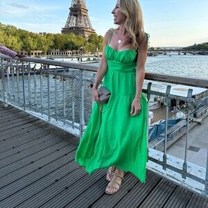 Forever 21 Bright Green Maxi Dress Size S Small